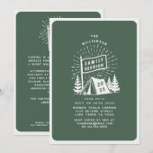 Invitation Moderne Retro Famille Réunion Camping Extérieur Ar (Devant / Derrière)