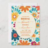 Invitation Moderne Rétro Fête de Mariage aux Fleurs de Daisy (Devant)