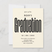 Invitation Moderne Retro graduation noir et blanc (Devant)