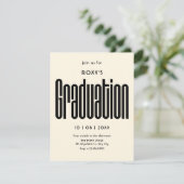 Invitation Moderne Retro graduation noir et blanc (Debout devant)
