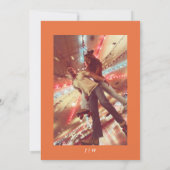 Invitation Moderne Rétro Juste Aimer Orange les années 70 (Dos)