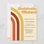 Invitation Moderne Retro les années 70 week-end bachelorte en (Devant)