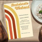 Invitation Moderne Retro les années 70 week-end bachelorte en