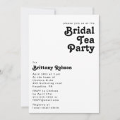 Invitation Moderne Retro Letting Bridal Tea Party (Devant)