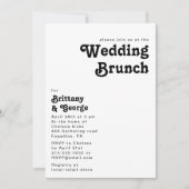 Invitation Moderne Retro Lettres Mariage Brunch (Devant)