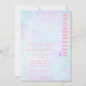 Invitation Moderne Rétro minimaliste Pastel Mariage (Devant)