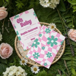 Invitation Moderne Rétro Pastel pour une Baby Show