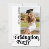 Invitation Moderne Retro Photo Moderne Super Graduation Party (Devant)