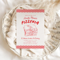 Moderne Retro Rouge Pizzeria Italienne Pizza Party