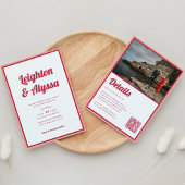 Invitation Moderne Retro Viva Magenta QR Code Mariage photo