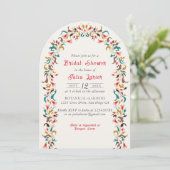 Invitation Moderne Romantique Élégant FloralWreath Fête des m (Debout devant)