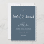 Invitation Moderne Romantique Minimale Bleu Bridal Brunch (Devant)