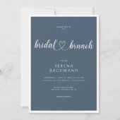 Invitation Moderne Romantique Minimale Bleu Bridal Brunch (Devant)