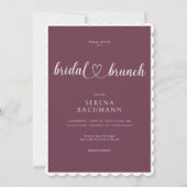 Invitation Moderne Romantique Minimale Bourgogne Brunch nupti (Devant)