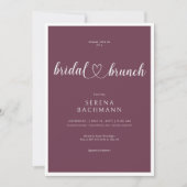 Invitation Moderne Romantique Minimale Bourgogne Brunch nupti (Devant)