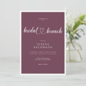 Invitation Moderne Romantique Minimale Bourgogne Brunch nupti (Debout devant)