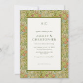 Invitation Moderne Romantique Morris Floral Biscuit Mariage (Devant)