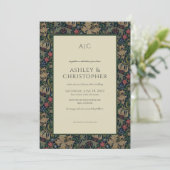 Invitation Moderne romantique Morris Floral Indigo Mariage (Debout devant)