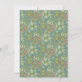 Invitation Moderne Romantique Morris Floral Mariage minéral (Dos)