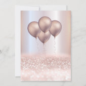 Invitation Moderne Romantique Rose or glittery ombre ballon (Dos)