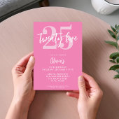 Invitation Moderne rose élégant 25e anniversaire