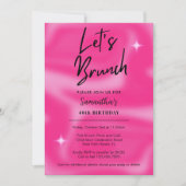 Invitation Moderne Rose et Noir Faisons Brunch à Toute Fête É (Devant)