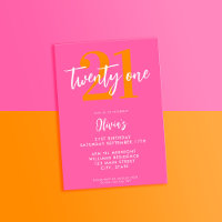 Moderne rose orange élégant 21e anniversaire