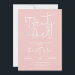 Invitation Moderne rose pâle minimaliste 21e anniversaire<br><div class="desc">Moderne Blush Pink Minimaliste 21e anniversaire Invitation avec Dividers Simple invitation de vingt et unième anniversaire avec une tête de calligraphie moderne et numéro d'âge sur un arrière - plan rose vif. Cette invitation moderne en terre cuite 21ème anniversaire est idéale pour quelqu'un qui cherche un design simple.</div>