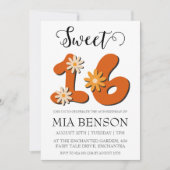 invitation moderne rose pâle rose doux 16 annivers (Devant)