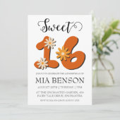 invitation moderne rose pâle rose doux 16 annivers (Debout devant)