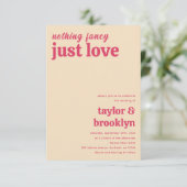 Invitation Moderne rose Rétro Rien de fantaisie Juste Amour M (Debout devant)