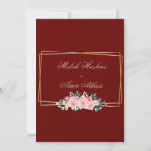 Invitation Moderne rose rose bordeaux mariage musulman islami (Dos)