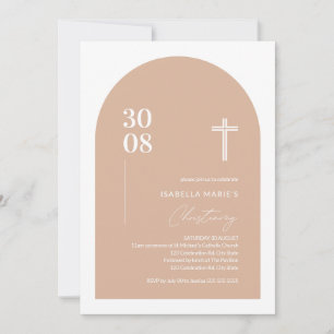 Invitation Moderne rose rose minimaliste Arch Christening
