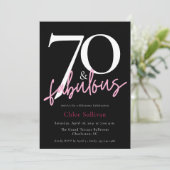 Invitation Moderne rose script 70 Anniversaire exceptionnel (Debout devant)