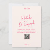Invitation Moderne rose Whimsical brillant QR Code Mariage am (Dos)