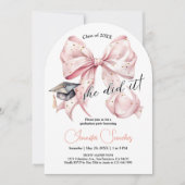 Invitation moderne Rosegold Bow Graduation Arch (Devant)