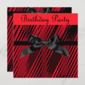 INVITATION MODERNE ROUGE À LA FÊTE DE LA BAIE (Devant / Derrière)