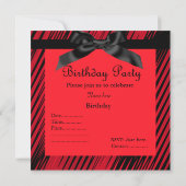 INVITATION MODERNE ROUGE À LA FÊTE DE LA BAIE (Dos)