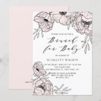 Moderne rougissent l'invitation de brunch de baby
