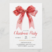 Invitation moderne ruban rouge Noël (Devant)