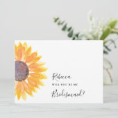 Invitation Moderne Russe Tournesol Aquarelle Bridesmaid (Debout devant)