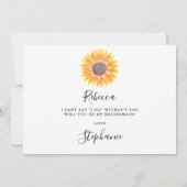 Invitation Moderne Russe Tournesol Aquarelle Bridesmaid (Dos)