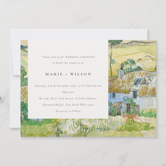 Invitation Moderne Rustic Fields Mariage paysage de montagne (Devant)