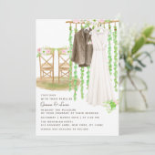 Invitation Moderne Rustique Aquarelle extérieure Mariage Flor (Debout devant)