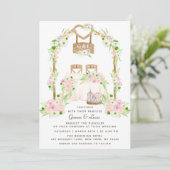 Invitation Moderne Rustique Aquarelle extérieure Mariage Flor (Debout devant)