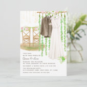 Invitation Moderne Rustique Aquarelle extérieure Mariage Flor (Debout devant)