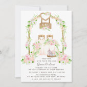 Invitation Moderne Rustique Aquarelle extérieure Mariage Flor (Devant)