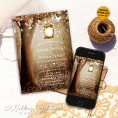 Invitation Moderne Rustique Arbre de Pays Mariage