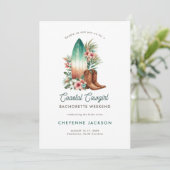 Invitation Moderne Rustique Cowgirl côtière Bachelorette Invi (Debout devant)