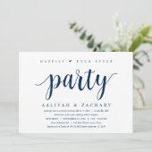 Invitation Moderne Rustique Cute Navy Bleu, Elopement Mariage (Debout devant)